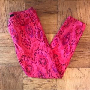 💖Joe’s Jeans Red Skinny Funky Tribal Print, Sz 8